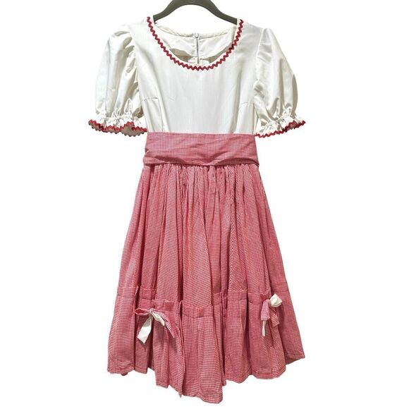 VTG 60s Dress Handmade Cottage Prairie Peasant Square Dance Western Girl’s SZ 6 - Picture 11 of 16